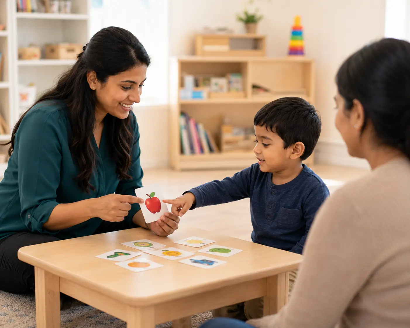 BCBA therapist working with young child during early intervention ABA therapy program in Ontario Canada